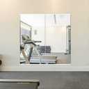 Home Gym Mirror - Large Full Body Mirror for Yoga & Fitness - 48''x24'' - 2PCS - Frameless Glass - Wall Mounted - Suitable for Home Gym, Garage, Bedroom & Bathroom (White)