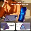 Magnetic Compatible with iPhone 12 Pro Max & iPhone 13 Pro Max Case, [Built-in Invisible Kickstand][Compatible with Mag-Safe]Slim Translucent Matte Phone Case for iPhone 12/13 Pro Max, Purple