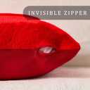 DFXSZ Christmas Pillow Covers 18x18 Yellow Lanterns Red Christmas Tree Decoration Soft Plush Faux Fur Jacquard Throw Pillows for Bedroom Sofa Holiday Festivals Winter Home Decor PTK065B18