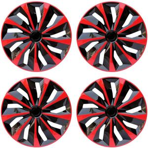 Hubcap Wheel Cover Replacement R16 Hub Caps Universal-Fit Steel Wheel Rim Cover ABS Material Exterior Accessories for Car Truck SUV -Set of 416-inchRed-Black