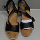 SHIBEVER Women's Wedge Platform Sandals: Espadrille Dressy Comfortable Summer Open Toe Ankle Strap Buckle Women Sandal (7, Black)