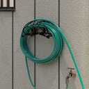 Fire Beauty Heavy-Duty Metal Hose Holder, Wall-Mounted Garden Hose Reel Organizer for Outdoor Yard, Solid Iron Decorative Hanger Storage