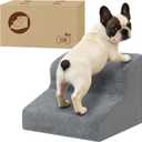 Dog Stairs for Couch, 2 Steps 11.8" H Non-Slip Pet Stair, Balanced Stable Pet Ramp for Small Dogs, Indoor Furniture Step, Gray
