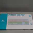 FD Wireless Keyboard and Mouse Combo - 2.4G Full-Sized Cute Colorful Mouse and Keyboard with 104 Round Keys Retro Typewriter Keyboards for Laptop/Windows/PC - Pink Gradient