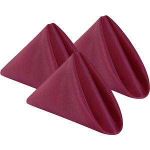 Bailarina Cloth Napkins Set of 40,17x17 inches Dinner Napkins Cloth Washable,Polyester Square Table Cloth Napkin Bulk with Hemmed Edges Ideal for Banquets, Parties and Weddings-Burgundy