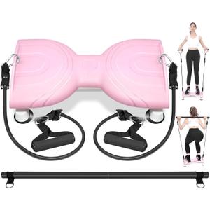 Waist Twist Machine Exercise,Ab Twist Board with Pilates Bar & Resistance Bands,Noiseless Ab Workout Machine For Women&Men Burn Fat,330 Lbs Capacity Fitness Exercise Equipment For Home.
