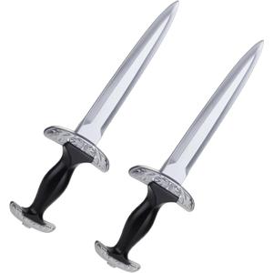 2 Pcs Fake Foam Swords, 14.6" Realistic Dagger Knife Toy Swords for Kids Boys Role-Play Accessory, Martial Arts Weapons for Play Fighting, Medieval Knight Toy, Halloween Cosplay