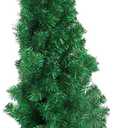 CCINEE 5ft Pine Artificial Christmas Green Half Tree Easy-Assembly with Solid Metal Stand for Wall Xmas Themed Party Decoration Indoor Outdoor Living Room Decor (4ft 11in)