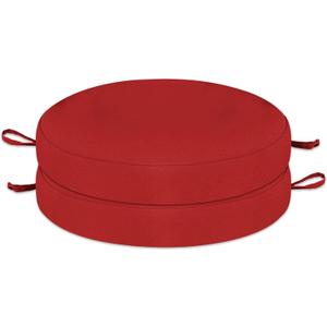 Outdoor Bistro Chair Cushions Set of 2, Waterproof Outdoor Round Seat Cushions with Ties for Home Garden Furniture, Red, 16x16x2 in