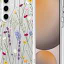 MOSNOVO Case for Samsung Galaxy S24 FE, [Buffertech 6.6ft Military-Grade Drop Protection] [Anti Peel Off Tech] Clear TPU Bumper Phone Case Cover Design - Floral Garden