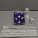 Flag Pole for House with 3x5 American Flag, 6 FT Wall Mount Flag Pole with Bracket for Home Porch,Outdoor Deco.Residential or Commerical Tangle Free Flag Pole Kit (White)