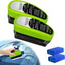 2Pcs Upgrade Automotive Oil Film Cleaning Brush, Oil Film Remover for Automotive Windows, Glass Coating Board for Windshield, Prevents Rain and Fog