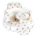 Inflatable Baby Seat with Tray, Comfortable Sit Me Up Floor Seat for Baby Learning to Sit, Portable Built in Air Pump Blow Up Baby ChairSitting Support Infant Chair for 3 Months Up (Bear Cub)