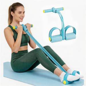 Pedal Resistance Bands with Handles, Upgrade 6-Tubes Manual Tension Training Pedal, Natural Rubber Foot Pedal Resistance Bands, Multifunction Fitness Bands for Abdomen, Waist, Arm, Leg