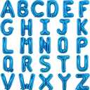 TONIFUL 52 Pieces 16 Inch Blue Letter A-Z Balloons,Custom Phrase Mylar Foil Alphabet Letter DIY Personalized Phrase Banner for Birthday Anniversary Celebration Graduation Party Supplies Decoration