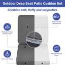 IPYNBAP Outdoor Cushions, Outdoor Chair Cushions 24x24x4 Inch, Cushions for Outdoor Furniture with Removable Cover, Waterproof & Fade Resistant Outdoor Seat Cushions for Patio, Lawn, Dark Grey