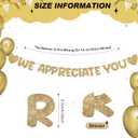 Fulmoon Pre Strung We Appreciate You Glitter Banner Appreciation Week Party Decoration for Employee Doctor Nurse Parents Teacher Coworker Staff Thank You Sign Party Decorations(Champagne Gold)
