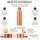 100% Pure Copper Water Bottle 32 oz / 950 ml - Leak Proof Bottle with Gift Pouch, Handmade Hammered Design, BPA Free Reusable Bottle with Cleaning Brush for Yoga Gym Travel