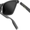 AIRMARS Smart Glasses with Voice Assistant, Builtin Speaker and Microphone, Photochromic Blue Light Filtering Lenses, UV Protection Polarized Bluetooth Sunglasses for Men and Women (Black)