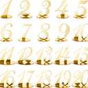 Blulu Table Numbers Wedding Acrylic Table Numbers for Wedding Reception Stands with Holder Base Elegant Mirror for Party Event Catering(Gold)