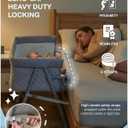 Bassinet Bedside Sleeper, Baby Crib for Newborn, Baby Bassinets Bedside Sleeper with 4 Auto-Lock & Adjustable Height, Breathable Mesh & Mattress, Bedside Bassinet