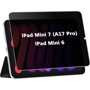 Privacy Screen Protector for iPad Mini 7 (A17 Pro), Tempered Glass for iPad Mini 7th (2024)/ Mini 6th Generation(2021) 8.3 Inch, Anti-Spy, Anti-Scratch, Bubbles Free