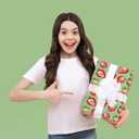 Azurestore 10 Sheets Strawberry Wrapping Paper- 20 x 27in Watercolor Red Green Strawberry Gift Wrap Paper Fruit Craft Paper for Mother's Day Birthday Baby Shower Party DIY Crafts