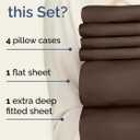 Extra Deep Full Sheet Set - 6 Piece Breathable and Cooling Sheets - Hotel Luxury Bedding for Women, Men, Kids & Teens - Easy & Secure Fit - Soft, Wrinkle Free and Comfy - Extra Deep Pockets - Brown