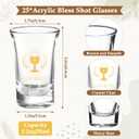 CJiangpo First Communion Favors Shot Glasses - 25 Set God Bless Shot Glasses with Thank You Card Organza Bag Cross Baptism Favors for Guests First Communion Christening Gifts Baby Shower Decorations