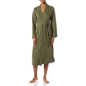 Amazon Essentials Women's Lightweight Waffle Full-Length Robe  (XX-Large, Olive)