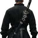 Medieval Leather Back Sword Frog Adjustable Sword Holster Sheath Renaissance Warrior Costume Accessory