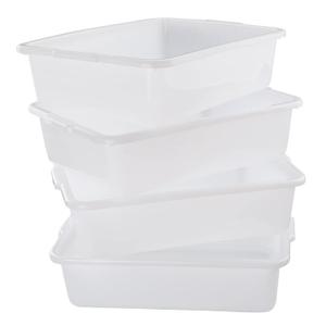 4-Pack 25 L Commercial Bus Box/Tote Box, Plastic Utility Bus Tub, White