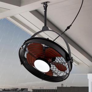 25 Inch Outdoor Ceiling Fan with Lights and Remote, Waterproof Gazebo Hanging Fan with 3CCT Dimmable, Black Plug in Caged Ceiling Fan for Patios Porch Pergola,Canopy