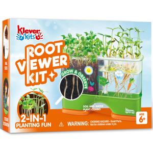 JOVA Klever Kits 2-in-1 Root Viewer & Planting Science Kit for Kids  STEM Learning Gifts for Kids Aged 6+, Soil & Hydro Observation Kit Birthday Toys Gifts for Boys and Girls