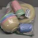 FOODLE Wheat Straw Dinnerware Set - BPA Free & Safety Tested - Dishwasher & Microwave Safe - Toddler & Kids Plates and Bowls Sets - Plastic Plates Reusable - Perfect for RV, Camping Dishes - For 4 (Beige, Green, Blue & Pink)