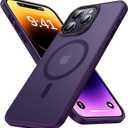 Strong Magnetic for iPhone 14 Pro Max Case [Compatible with MagSafe][10FT Military Grade Protective] Shockproof Translucent Matte Slim Case for iPhone 14 Pro Max Phone Case (6.7"), Deep Purple