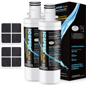 ICEPURE PLUS ADQ747935 NSF 53&42 Certified Replacement for LG LT1000P MDJ64844601, Kenmore Elite 9980, LT1000PC ADQ74793501 LT1000 RWF4700A RWF4700AB Refrigerator Water and LT120F Air Filter,2Combo