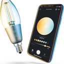 Globe Electric Wi-Fi Smart 4.5W (40W Equivalent) Straight Filament Tunable White Clear LED Light Bulb, No Hub Required, Voice Activated, Energy Star, 2000K - 5000K, Vintage Edison Style, 350 Lumns (1 Count (Pack of 1))