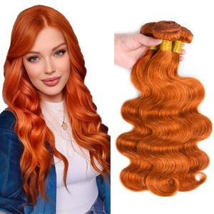 Color 350 Human Hair Bundles Ginger Body Wave Bundle 16 18 20 inch Mixed Length 3 Bundles Ginger Copper Hair Extensions
