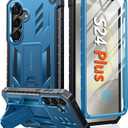 FNTCASE for Samsung Galaxy S24-Plus Case: Military Grade Phone Case with Kickstand | Built-in Screen Protector Protective Rugged Shockproof Durable Drop Proof Phone Cover for Galaxy S24 Plus 5G Blue