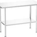 Atelicf Stainless Steel Prep Table for Work, 24 * 48 Inch, High Load Bearing with Undershelf for Outdoor, Restaurants, Workshops, Kitchens, Garages and Gardens