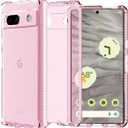 ITSKINS Spectrum R // Clear Compatible with Google Pixel 7a, Protective Phone Case, Anti-Yellowing, Shockproof Cover, and Military Grade Phone Case - Light Pink