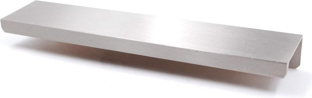 Jetland Cabinets Drawers Edge Pulls - 8-Pack, 6" Overall Length, Brushed Nickel, Concealed Tab Pulls for Kitchen Garage Cabinet Drawers, PW5018BS150L