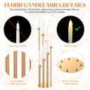 Tessco 4 Sets Gold 7 Arm Floor Candelabra 46.5'' Tall Floor Candle Holders Metal Candle Holders with Acrylic Lampshade Candlestick Centerpiece for Electronic Wedding Home Party Decoration