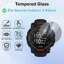 4 Pack Smartwatch Screen Protector for Garmin Instinct 3 45mm,Charger Port + Privacy Ultra-thin HD 9H Tempered Glass Protective Film,Anti-peeping & Anti-Scratch & High Sensitive
