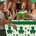 QZYL 3 Pack St Patricks Day Decorations, 108" X 54" St Patricks Day Tablecloth, Disposable Plastic Shamrock Green Tablecloths Grass Table Cover, Irish Holiday Table Cloth for Shamrock Party Supplies
