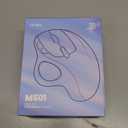 Nulea M501 Wireless Trackball Mouse, Rechargeable Ergonomic, Easy Thumb Control, Precise & Smooth Tracking, 3 Device Connection (Bluetooth or USB Receiver), Compatible for PC, Laptop, Mac, Windows, Grey-Blue 