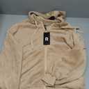 PrinStory Womens Flannel Long Sleeve Zip Up Hoodie with Pockets L
