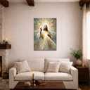Holy Jesus Canvas Wall Art Religious Christianity Holy Jesus Poster Print Gallery Home Decor Painting Suitable for Bedroom Living Room Prayer Room Church Sunday School 16 x 24 in Ready to Hang