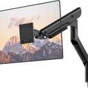 monTEK Heavy-Duty Single Monitor Wall Mount for 17-57 Ultrawide Screens up to 59.4lbs, Premium Aluminum Wall Mount Monitor Arm with Full Motion Adjustment, Pneumatic Lift, Max VESA 100x100 (Black)